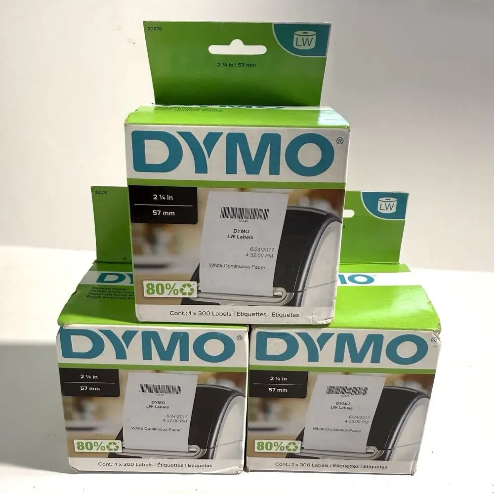 3 Rolls Dymo LabelWriter Continuous-Roll Receipt Paper 2.25 /57mm White OPEN BOX